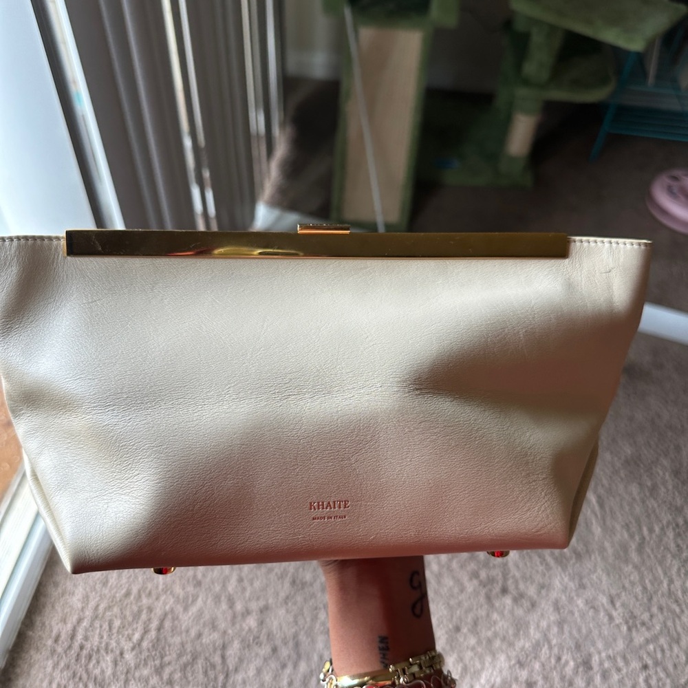 KHAITE Cream Clutch Elegant Minimalist Design